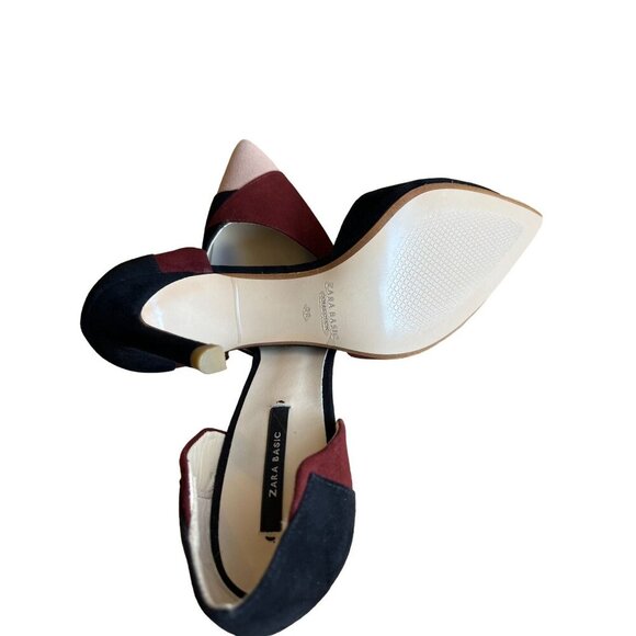 Zara Basic Women's Color Block Pointed Toe D'Orsay Pumps Heels Size 7.5 - Picture 9 of 10